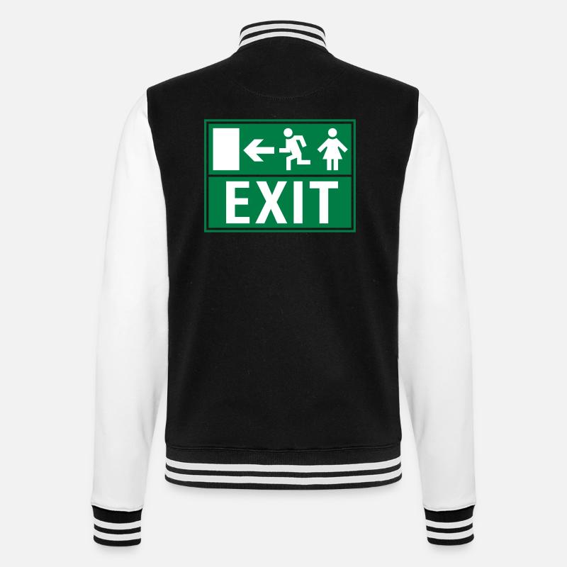 EXIT (NOTAUSGANG) - College Sweat Jacket - black/white