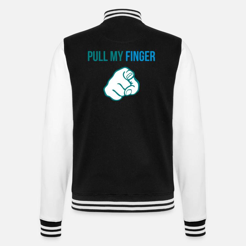 Pull my finger - College Sweat Jacket - black/white