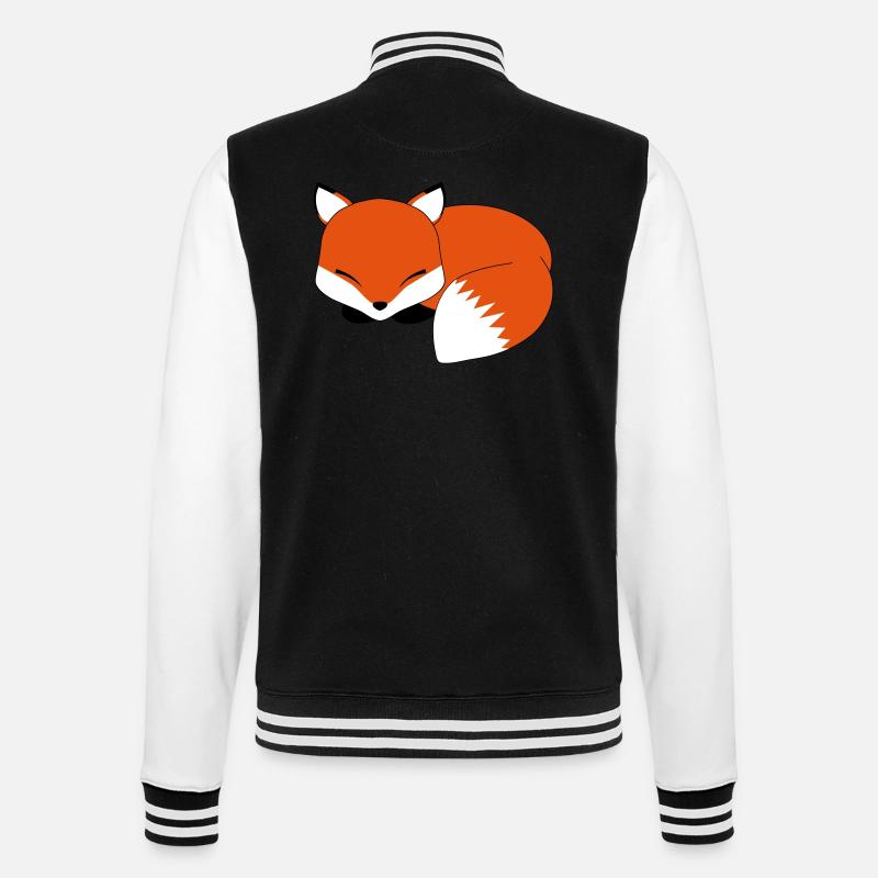 Sleeping fox - College Sweat Jacket - black/white