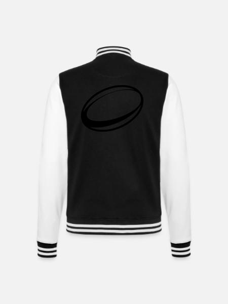 Rugby shirt design rugbyball shirt - College-Sweatjacke - Schwarz/Weiß