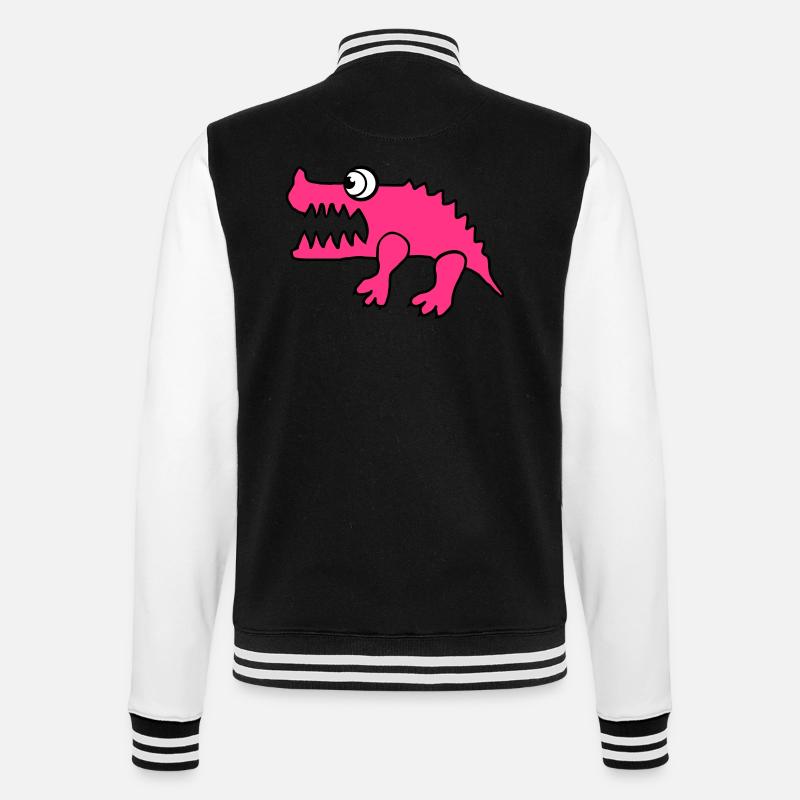 Crocodile (individual color change) - College Sweat Jacket - black/white
