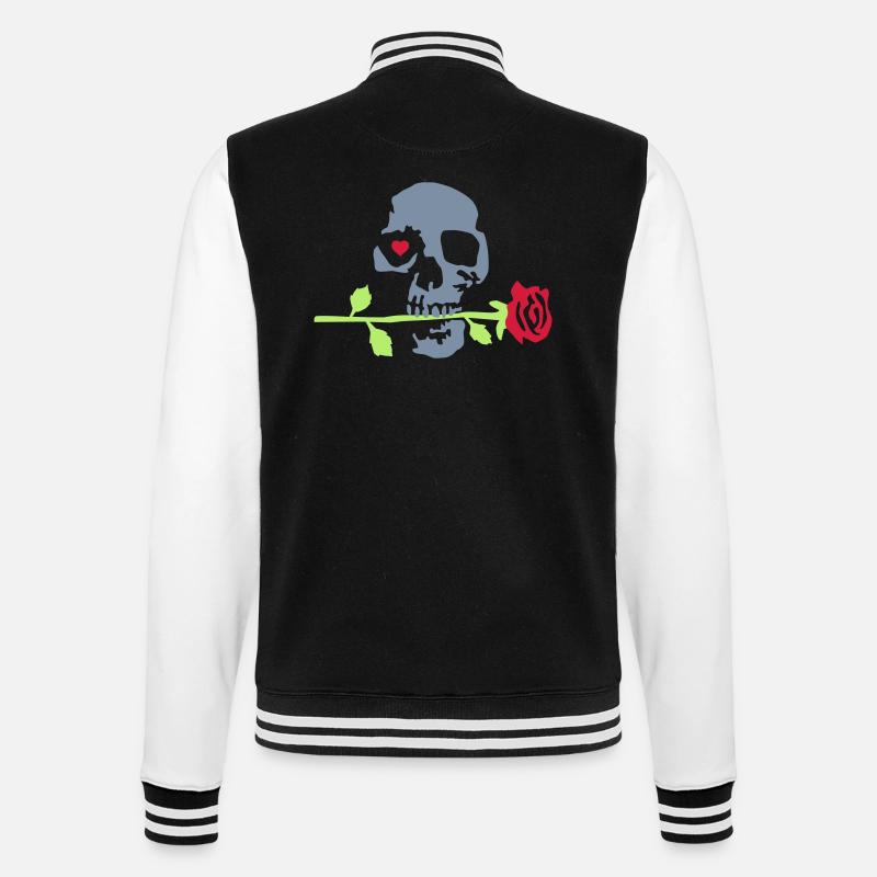death_rose_092011_a_3c - Veste Teddy - noir/blanc