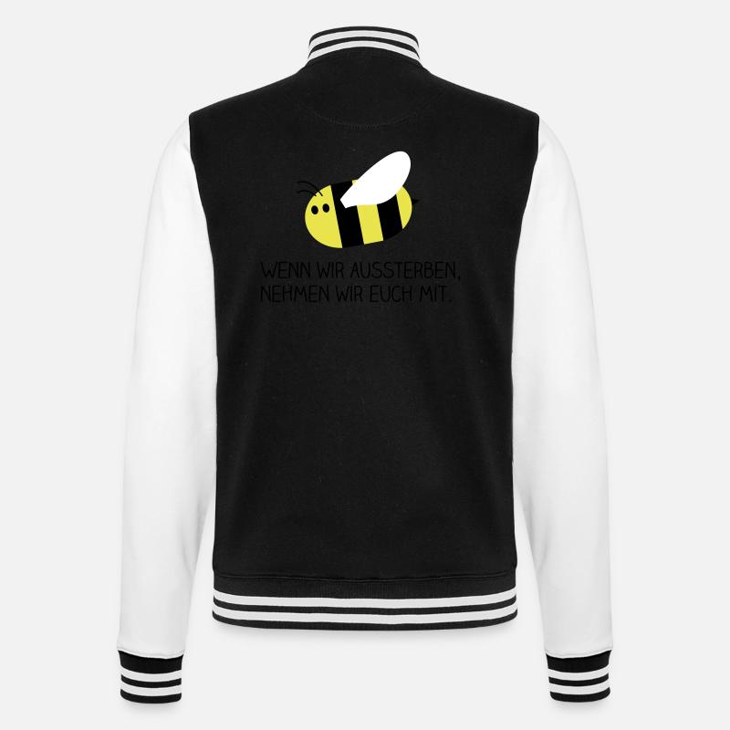 Biene - Rettet die Bienen - College-Sweatjacke - Schwarz/Weiß