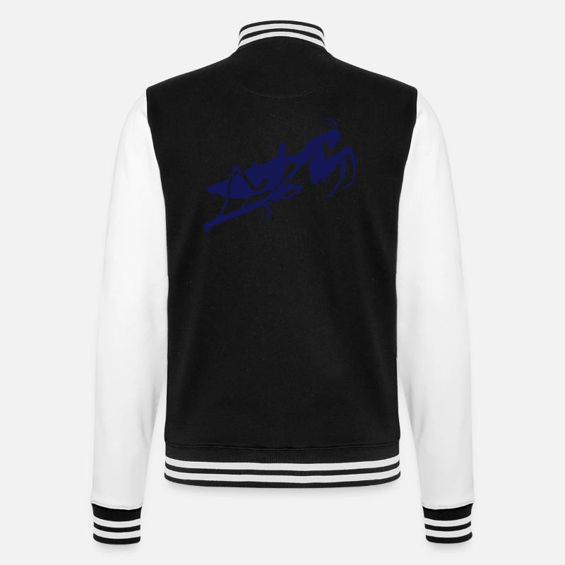 Gottesanbeterin - College-Sweatjacke - Schwarz/Weiß