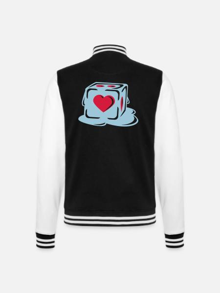 With Heart - College Sweat Jacket - black/white