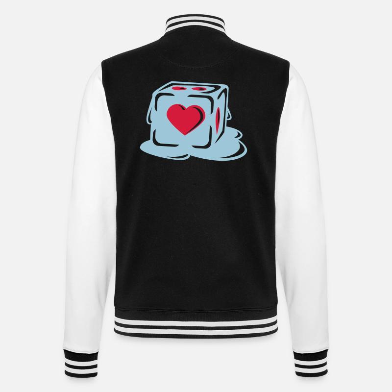 With Heart - College-Sweatjacke - Schwarz/Weiß