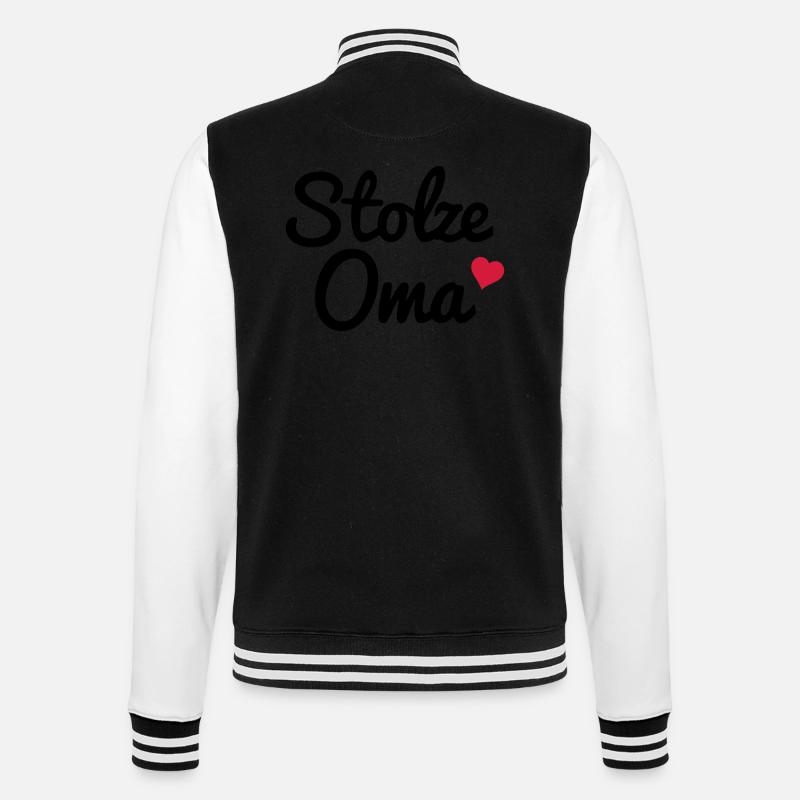 Stolze Oma - College-Sweatjacke - Schwarz/Weiß