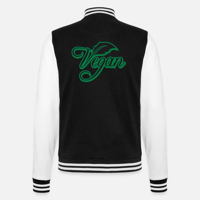 Vegan Logo - College Sweat Jacket - black/white