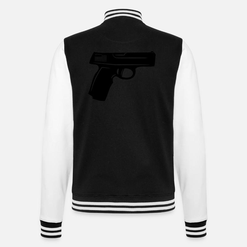Weapons gun pattern - College Sweat Jacket - black/white
