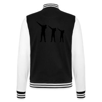dabbing design - College-Sweatjacke - Schwarz/Weiß - Hinten - Marisol (170cm)