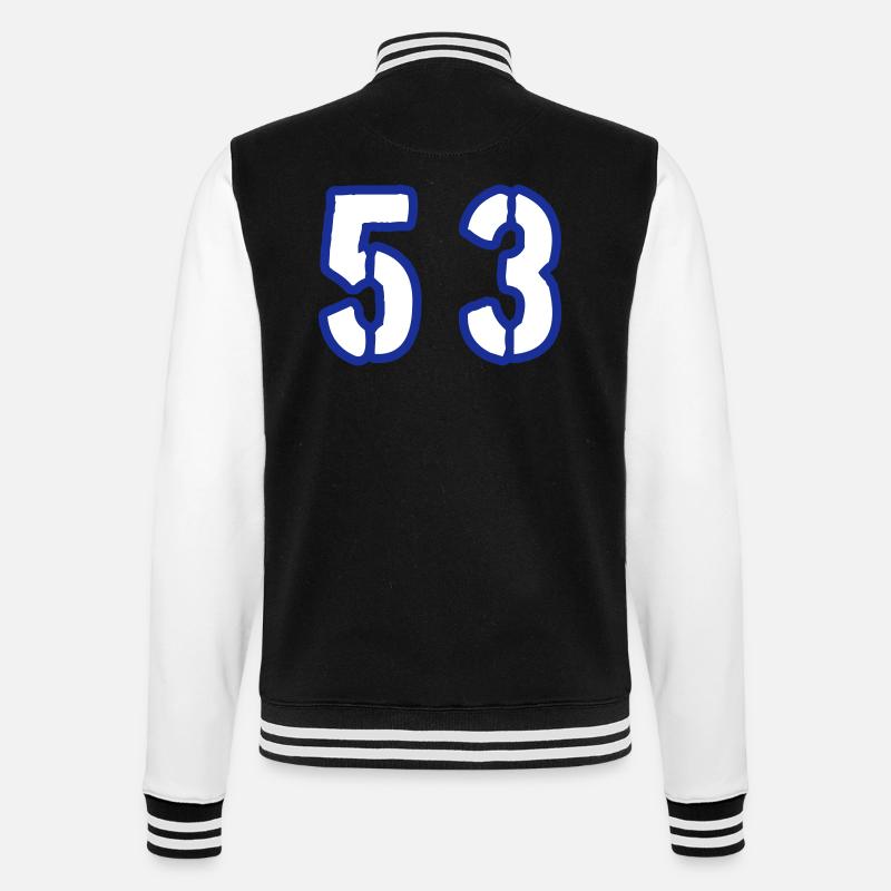 53 Number Symbol - College Sweat Jacket - black/white