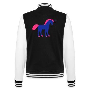 Einhorn Märchen Silhouette Umriss Schatten Pferd - College-Sweatjacke - Schwarz/Weiß - Hinten - Marisol (170cm)