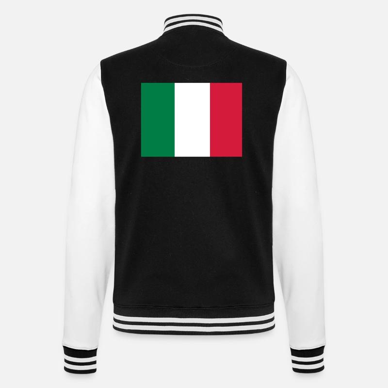 drapeau italien - Veste Teddy - noir/blanc