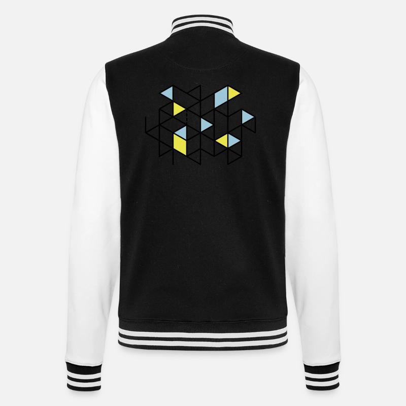 Geometry #001 - College-Sweatjacke - Schwarz/Weiß