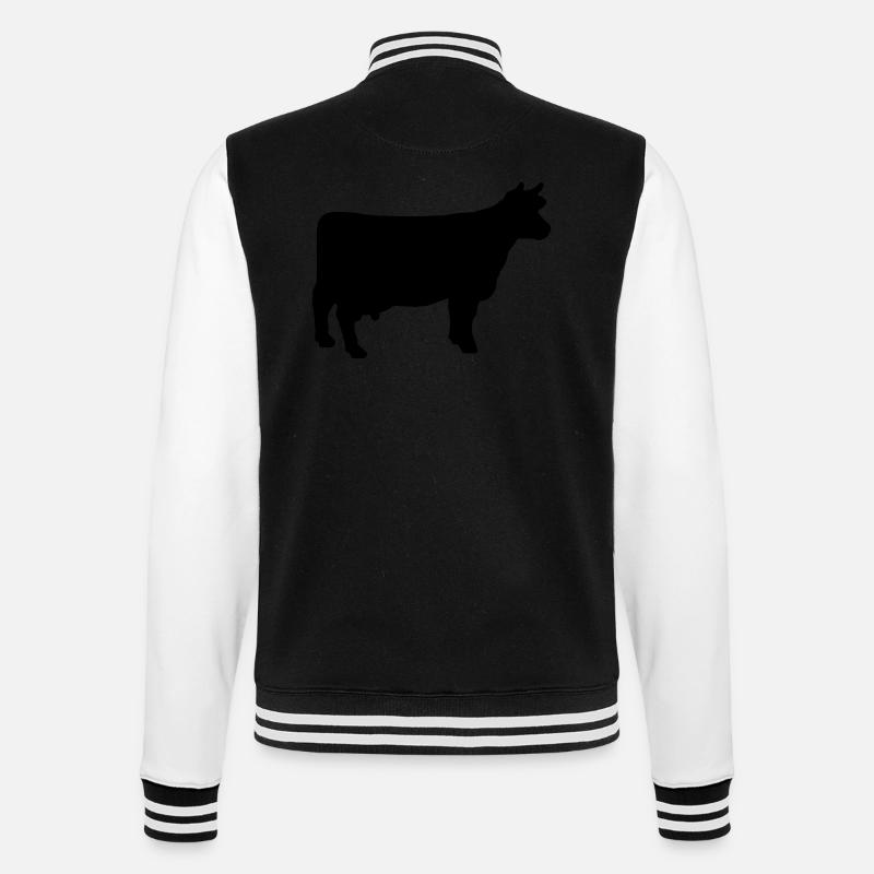 cow - College-Sweatjacke - Schwarz/Weiß