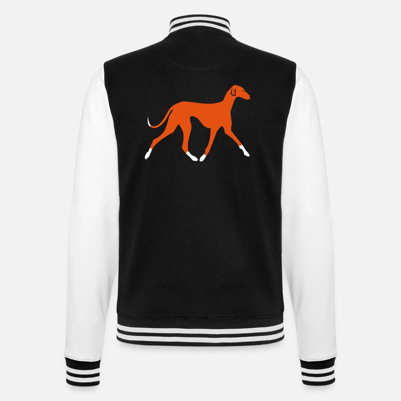 Azawakh - College-Sweatjacke - Schwarz/Weiß