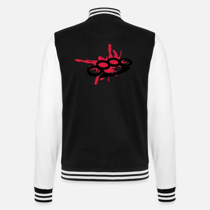 Schlagring Blut - College-Sweatjacke - Schwarz/Weiß