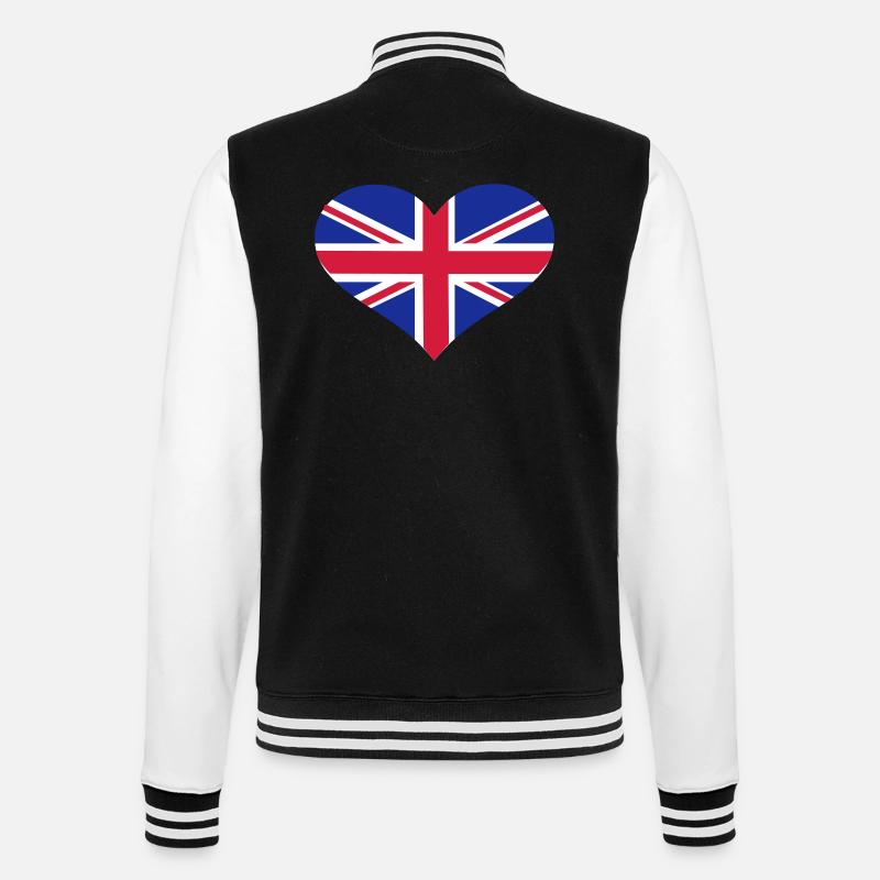 Großbritannien - College-Sweatjacke - Schwarz/Weiß