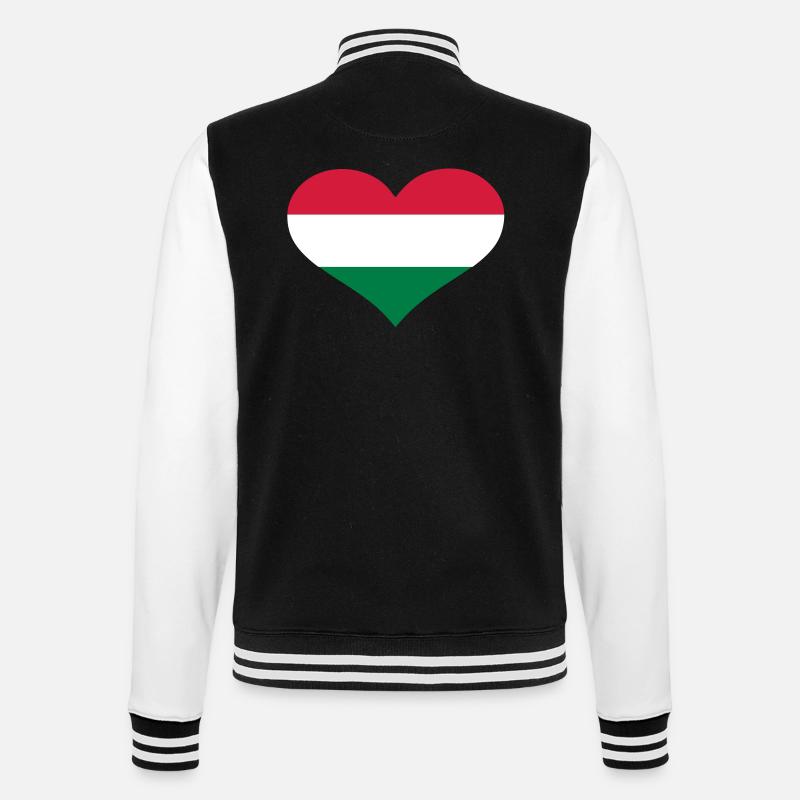 Ungarn - College-Sweatjacke - Schwarz/Weiß