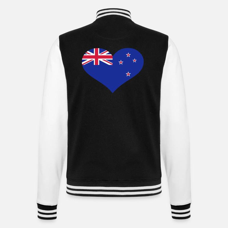 Neuseeland - College-Sweatjacke - Schwarz/Weiß