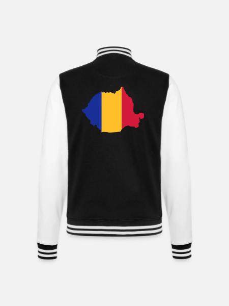 Romania - College Sweat Jacket - black/white