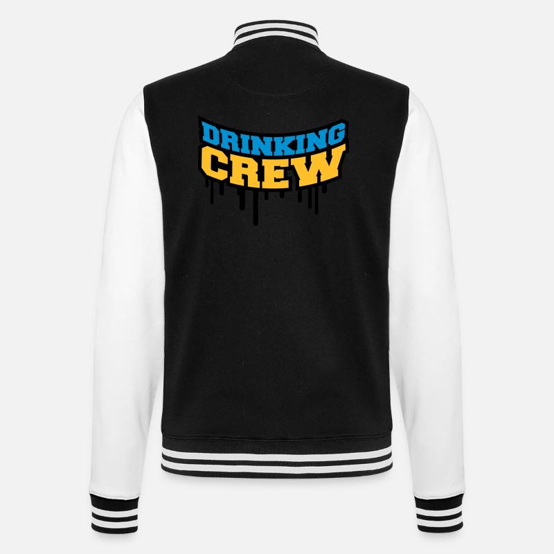 Drinking Crew Graffiti - College Sweat Jacket - black/white