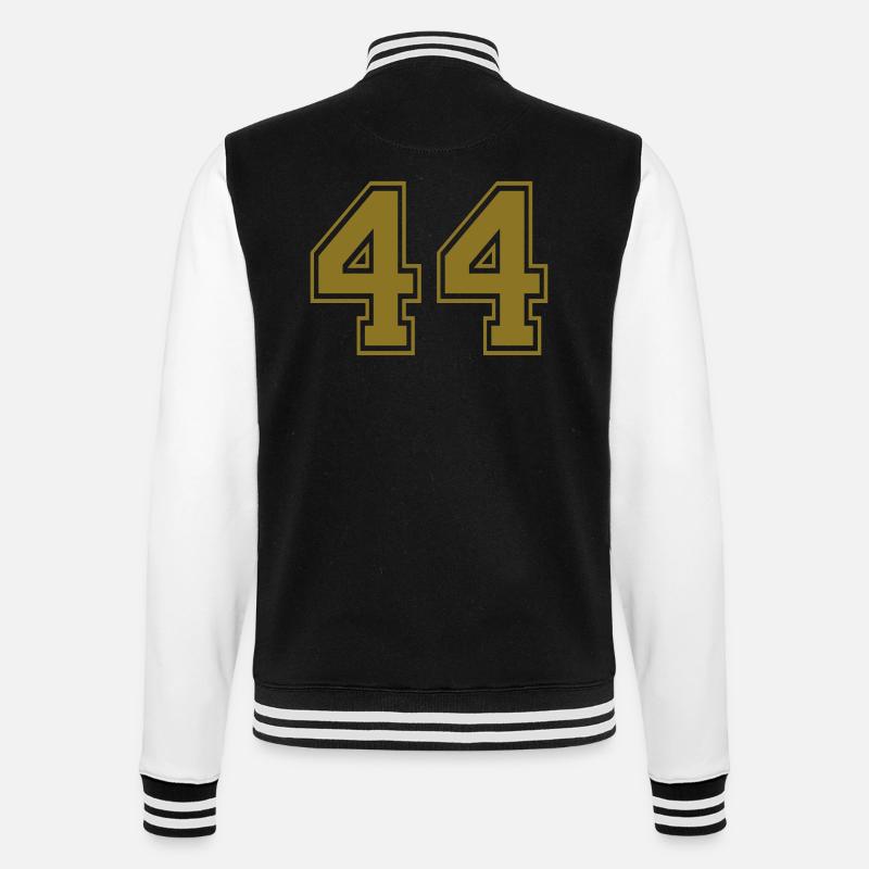 44 - Nummer - College-Sweatjacke - Schwarz/Weiß
