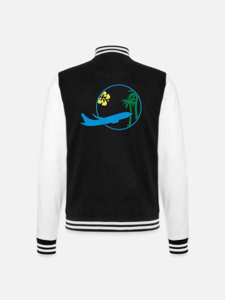 urlaub4 - College-Sweatjacke - Schwarz/Weiß