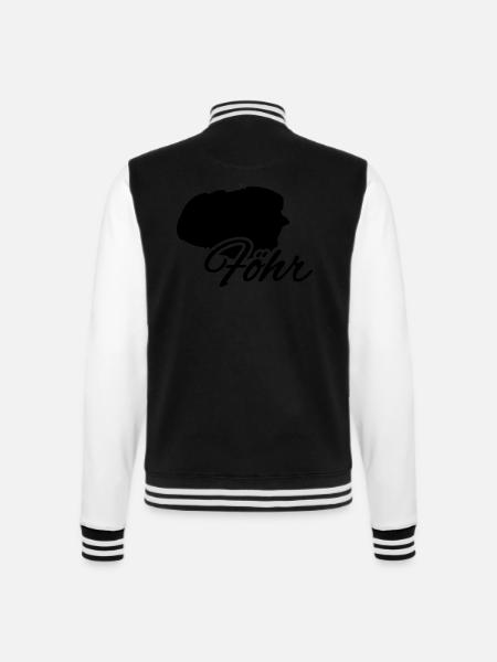 Föhr - College-Sweatjacke - Schwarz/Weiß
