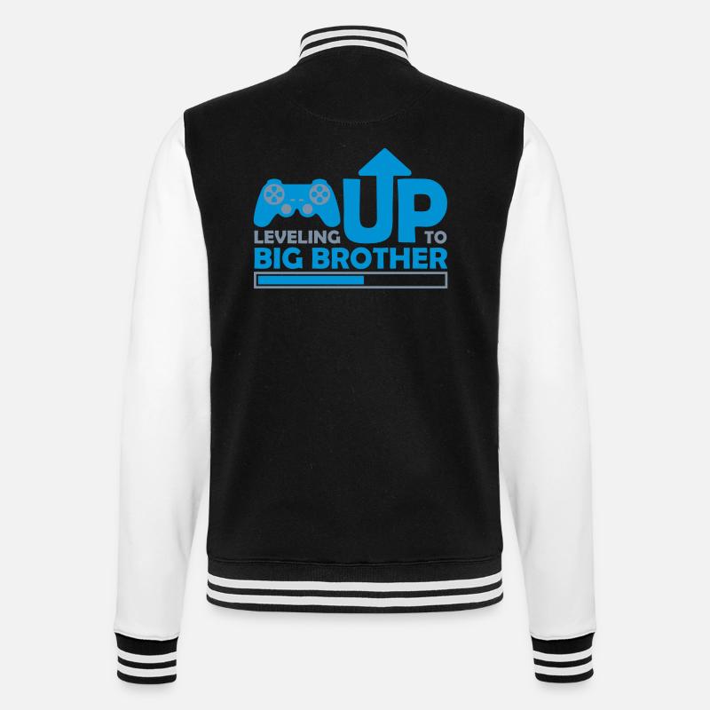 Leveling up big brother - College-Sweatjacke - Schwarz/Weiß