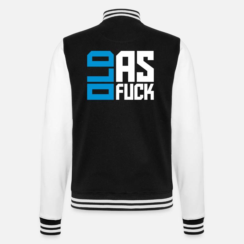 old AF Text Logo - College Sweat Jacket - black/white