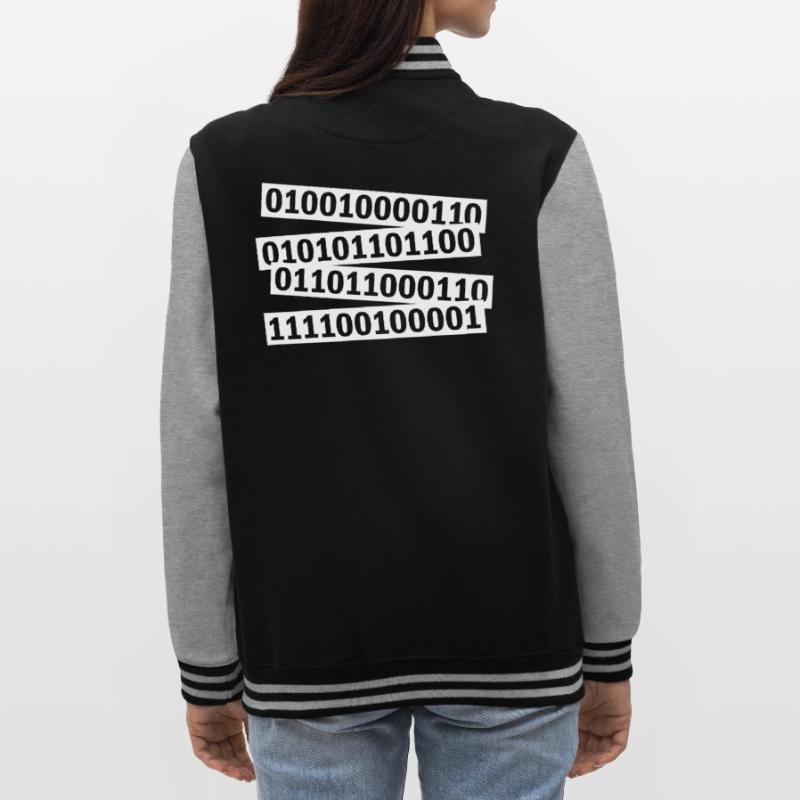 Binary Code Program Language College Sweat Jacket