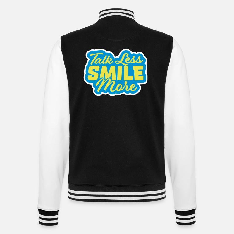 talk less smile more - College Sweat Jacket - black/white