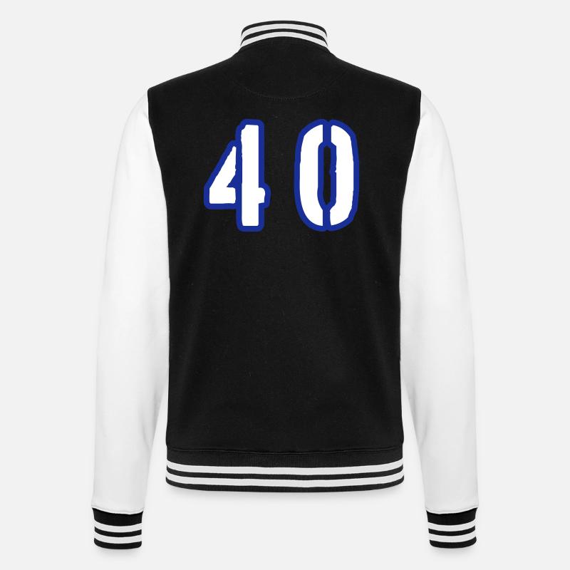 40 Symbole numérique - Veste Teddy - noir/blanc