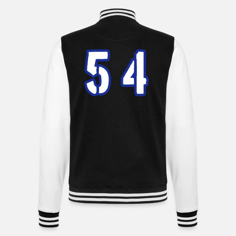 54 Number Symbol - College Sweat Jacket - black/white