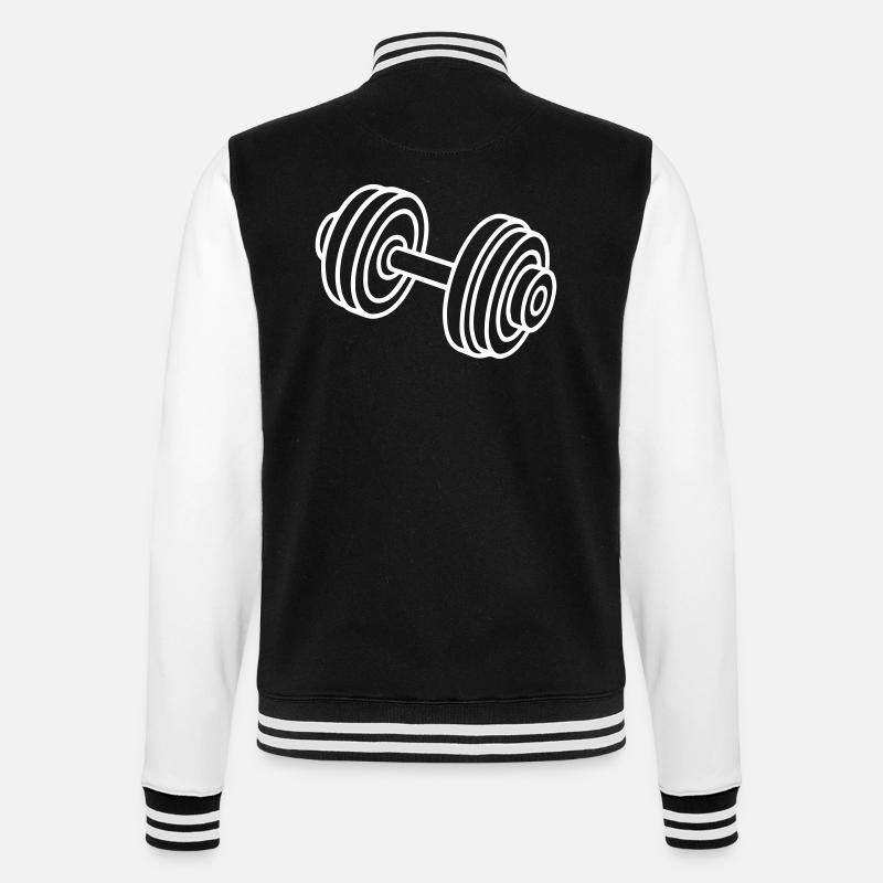 Icône de poids d’haltères - Veste Teddy - noir/blanc