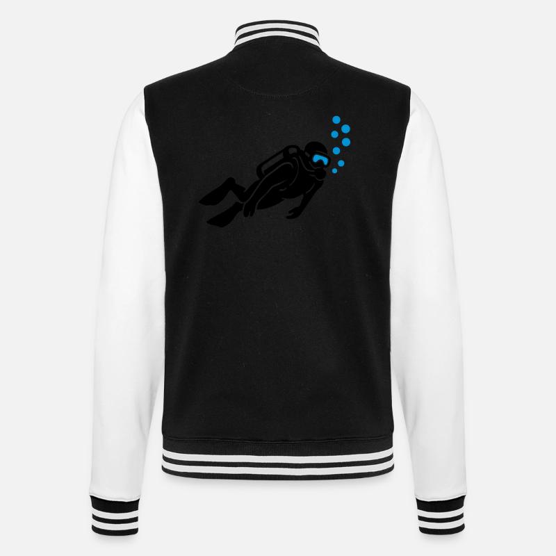 Taucher Silhouette Tauchen - College-Sweatjacke - Schwarz/Weiß