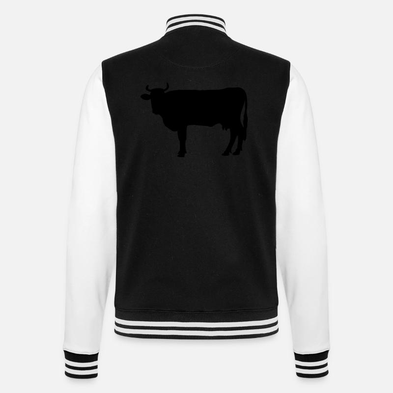Cow - College Sweat Jacket - black/white