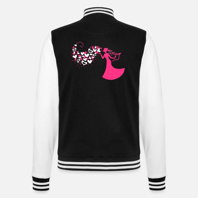 Bride with heart cloud - College Sweat Jacket - black/white