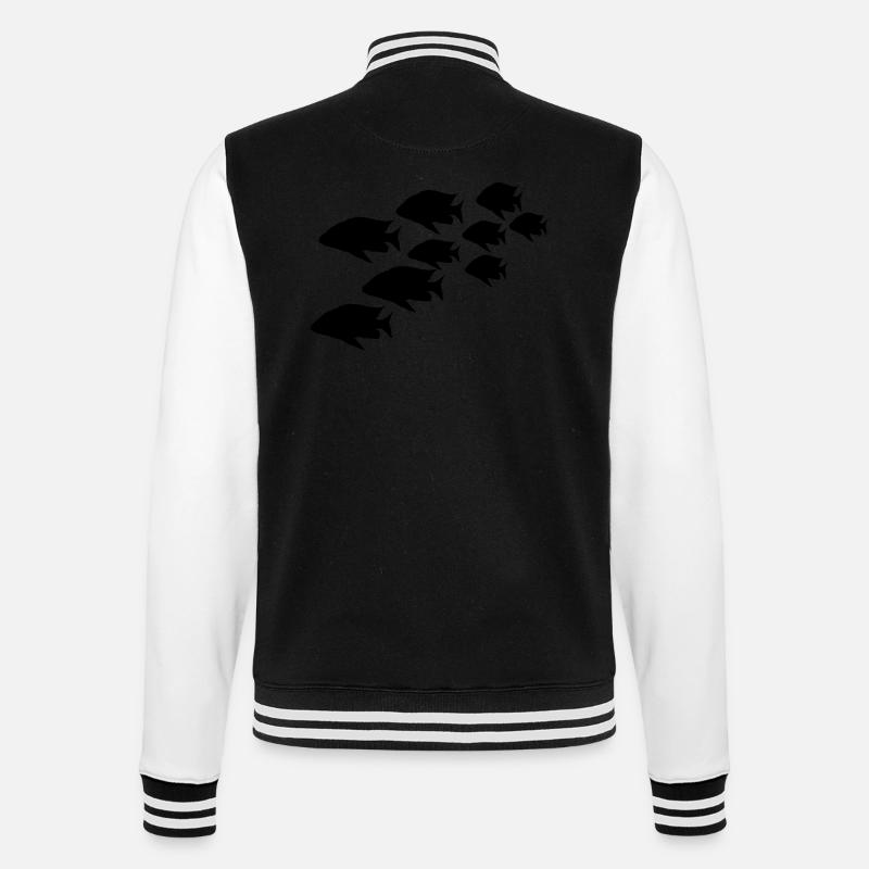 Fischschwarm - College-Sweatjacke - Schwarz/Weiß