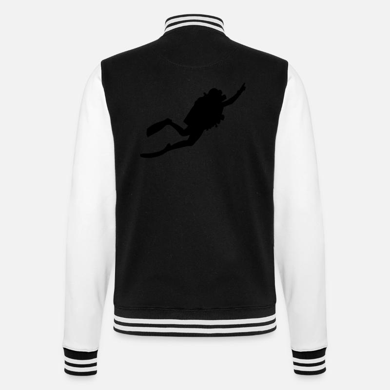 Taucher - College-Sweatjacke - Schwarz/Weiß