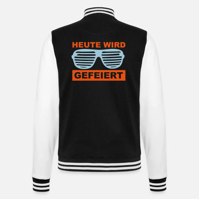 Heute wird gefeiert - College-Sweatjacke - Schwarz/Weiß