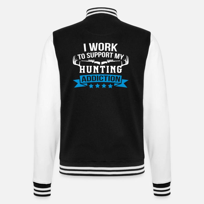 Support My Hunting - College-Sweatjacke - Schwarz/Weiß