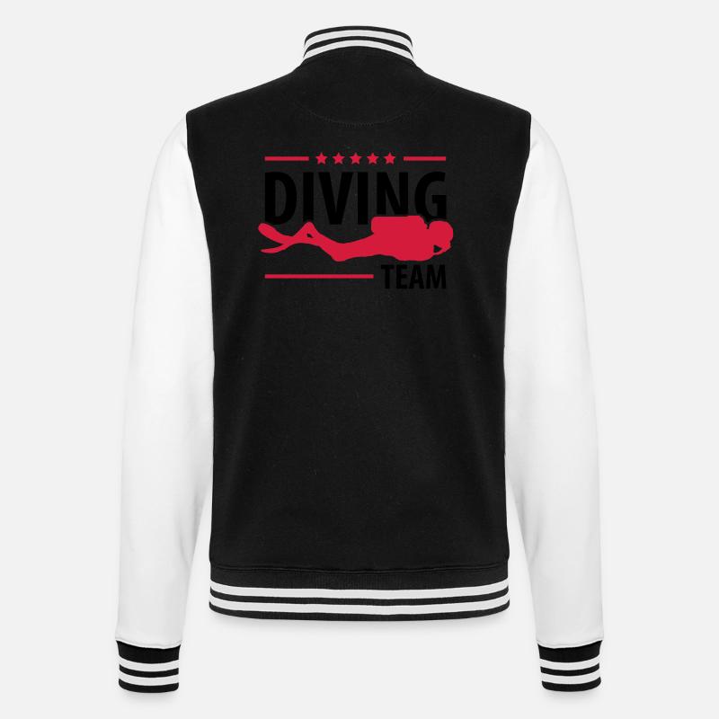 diving_team_c2 - College-Sweatjacke - Schwarz/Weiß