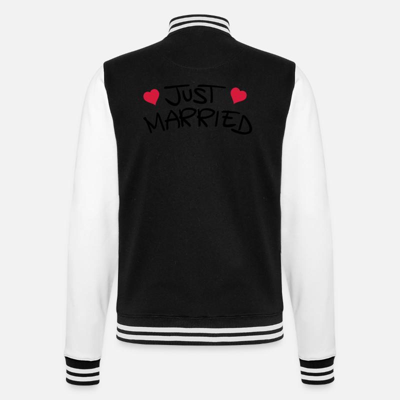just_married_1__f2 - College-Sweatjacke - Schwarz/Weiß