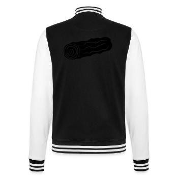 schwarz baumstamm holz stock feuerholz huette holz - College-Sweatjacke - Schwarz/Weiß - Hinten - Marisol (170cm)
