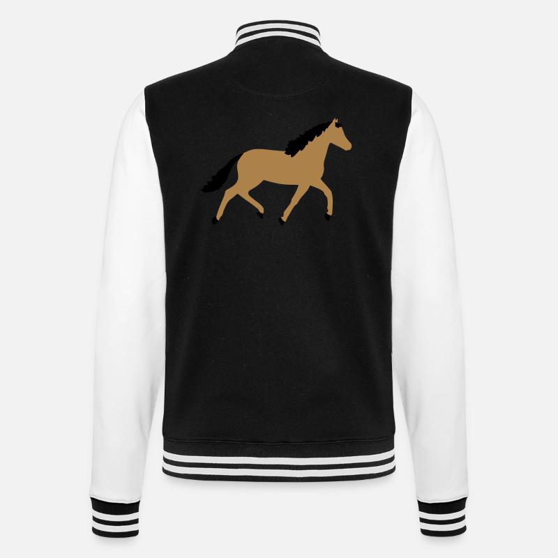 Pferd vektor - College-Sweatjacke - Schwarz/Weiß