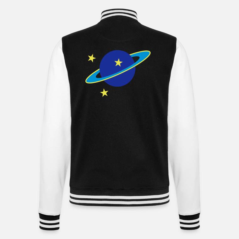 planets - College Sweat Jacket - black/white