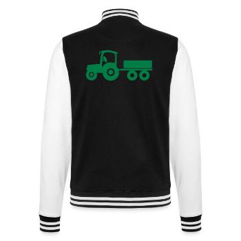 Traktor mit Anhänger - College-Sweatjacke - Schwarz/Weiß - Hinten - Marisol (170cm)
