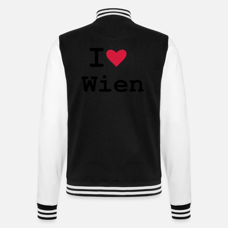 Wien - College-Sweatjacke - Schwarz/Weiß
